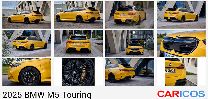 BMW M5 Touring | 2025MY |  (Color: Speed Yellow) | Rear Three-Quarter