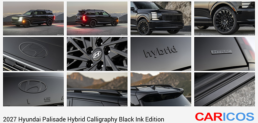 Hyundai Palisade Hybrid Calligraphy Black Ink Edition | 2027MY | Front Three-Quarter