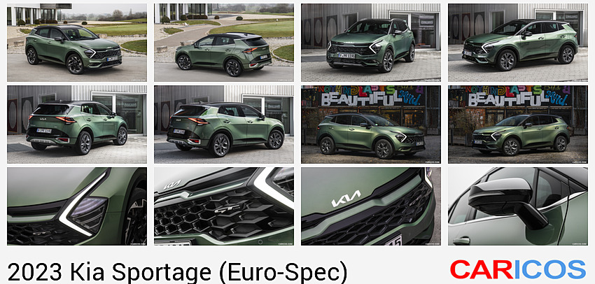 2023 Kia Sportage (Color: Experience Green; Euro-Spec) | Front Three-Quarter