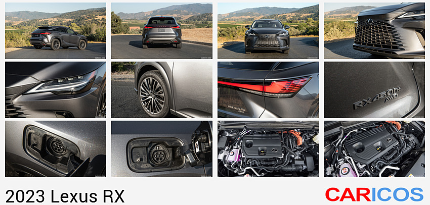 Lexus RX | 2023MY |  450h+ Luxury PHEV (Color: Sonic Grey) | Rear Three-Quarter
