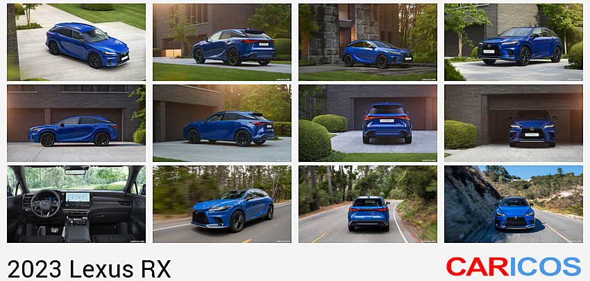 Lexus RX | 2023MY |  500h (Color: Heat Sapphire Blue) | Front Three-Quarter