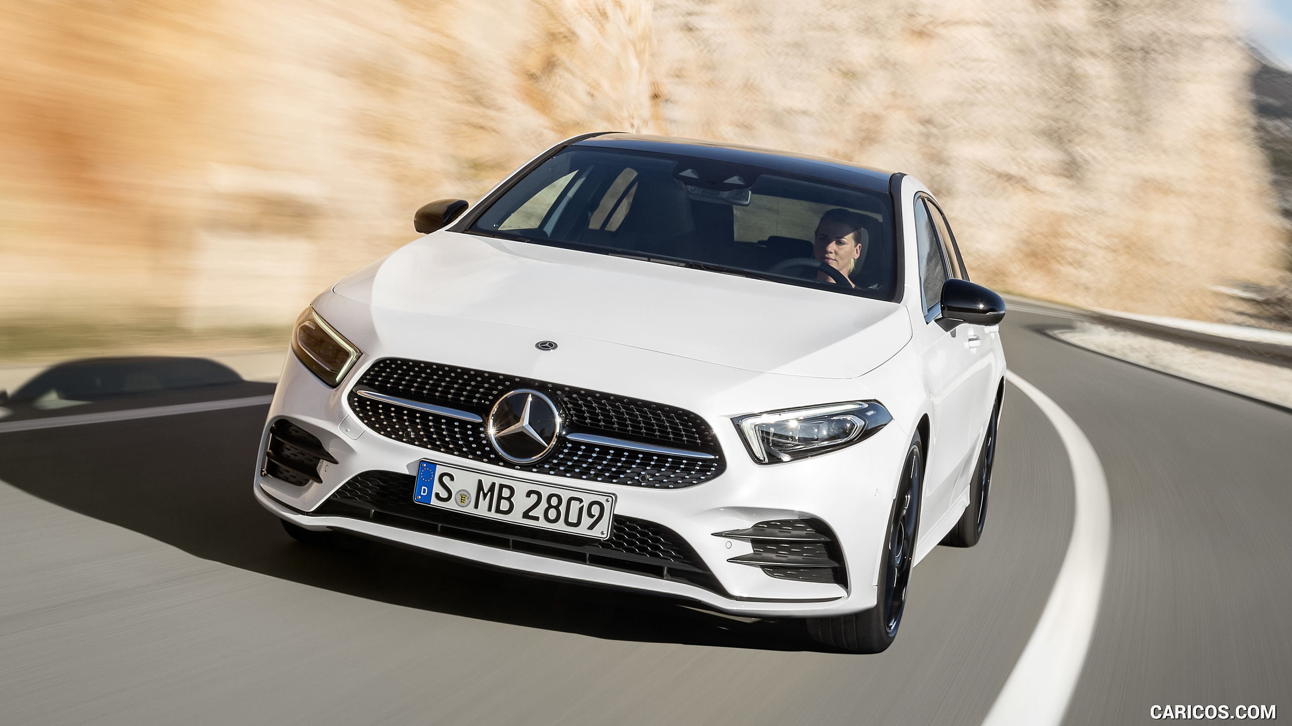 2019 Mercedes Benz A Class Color Digital White Pearl Front