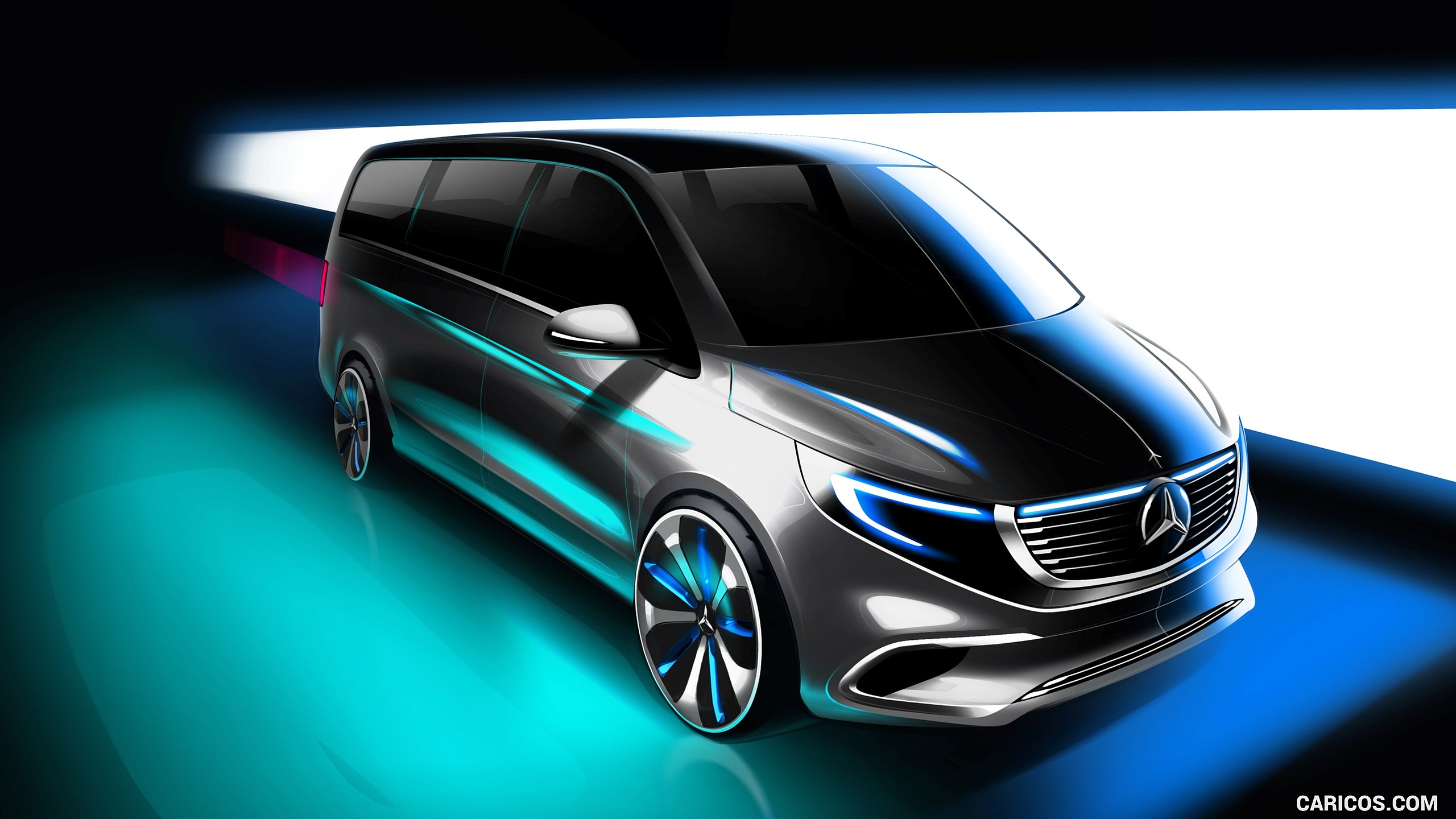 2020 Mercedes-Benz EQV 300 - Design Sketch | Caricos