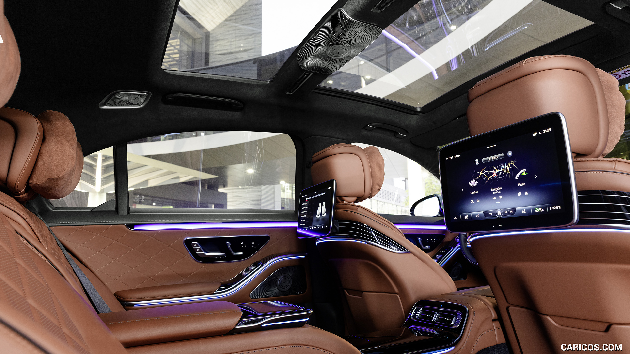 2021 Mercedes-Benz S-Class (Color: Leather Siena Brown) - Interior, Rear Seats, #137 of 316