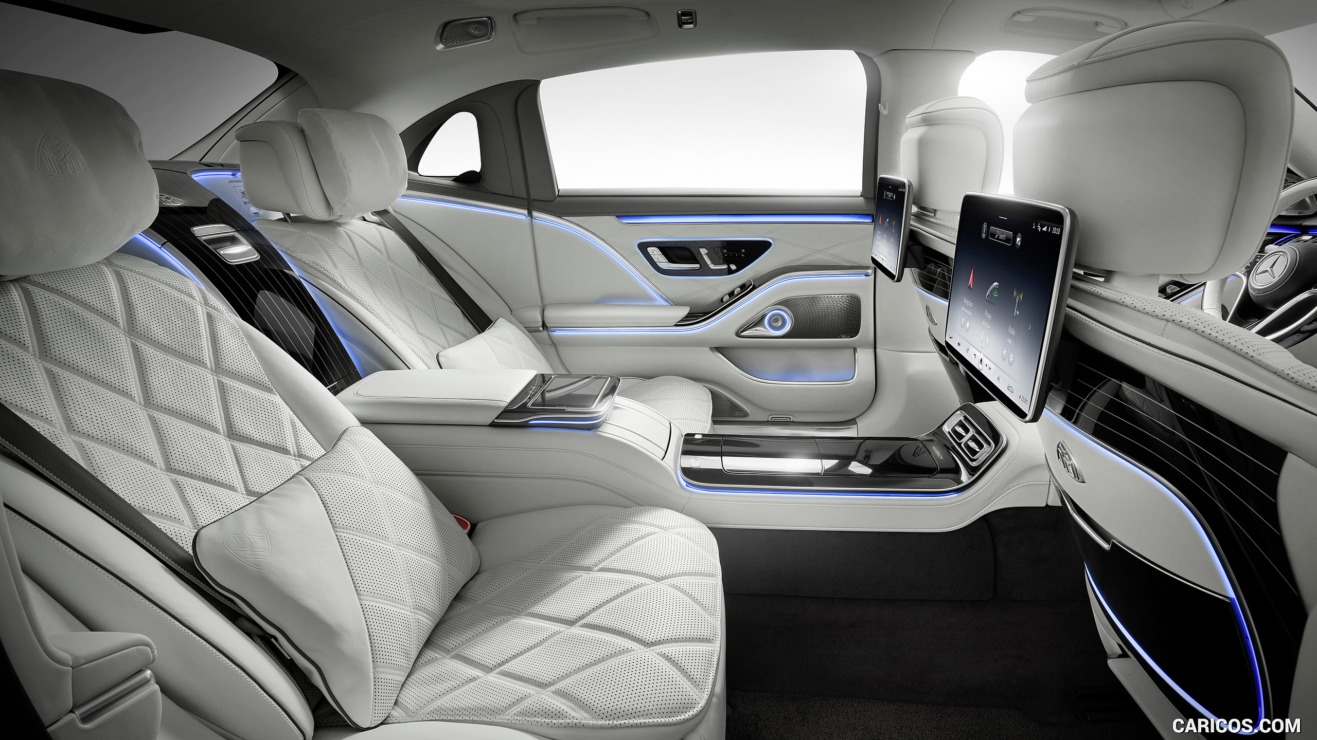 2021 Mercedes-Maybach S-Class (Color: Designo Crystal White / Silver Grey Pearl) - Interior, Rear Seats, #116 of 157