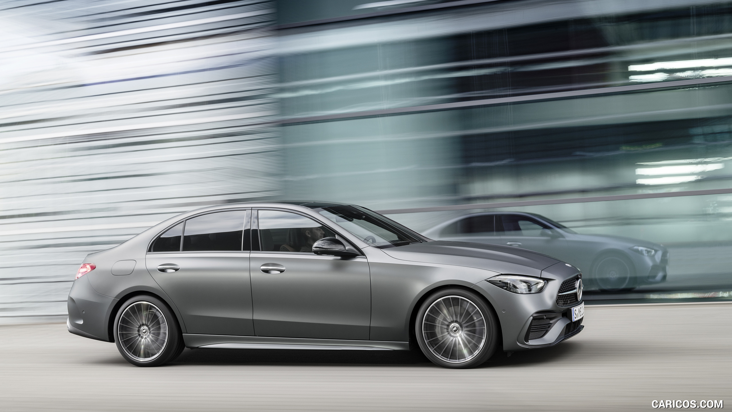2022 Mercedes-Benz C-Class (Color: Selenite Grey Magno) - Side, #8 of 52