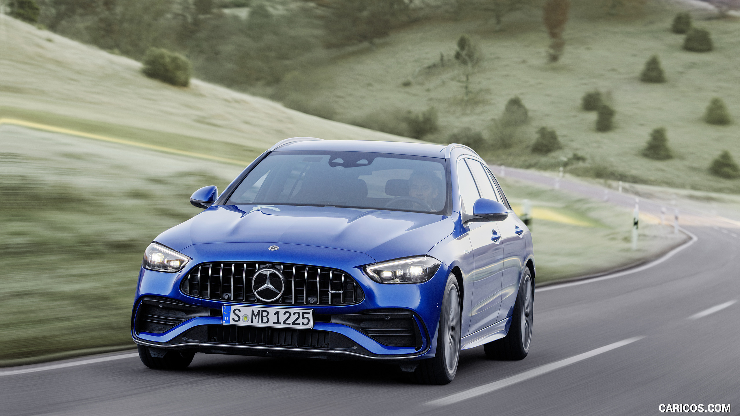 2023 Mercedes-AMG C 43 Estate 4MATIC T-Modell (Color: Spectral Blue) - Front, #3 of 29