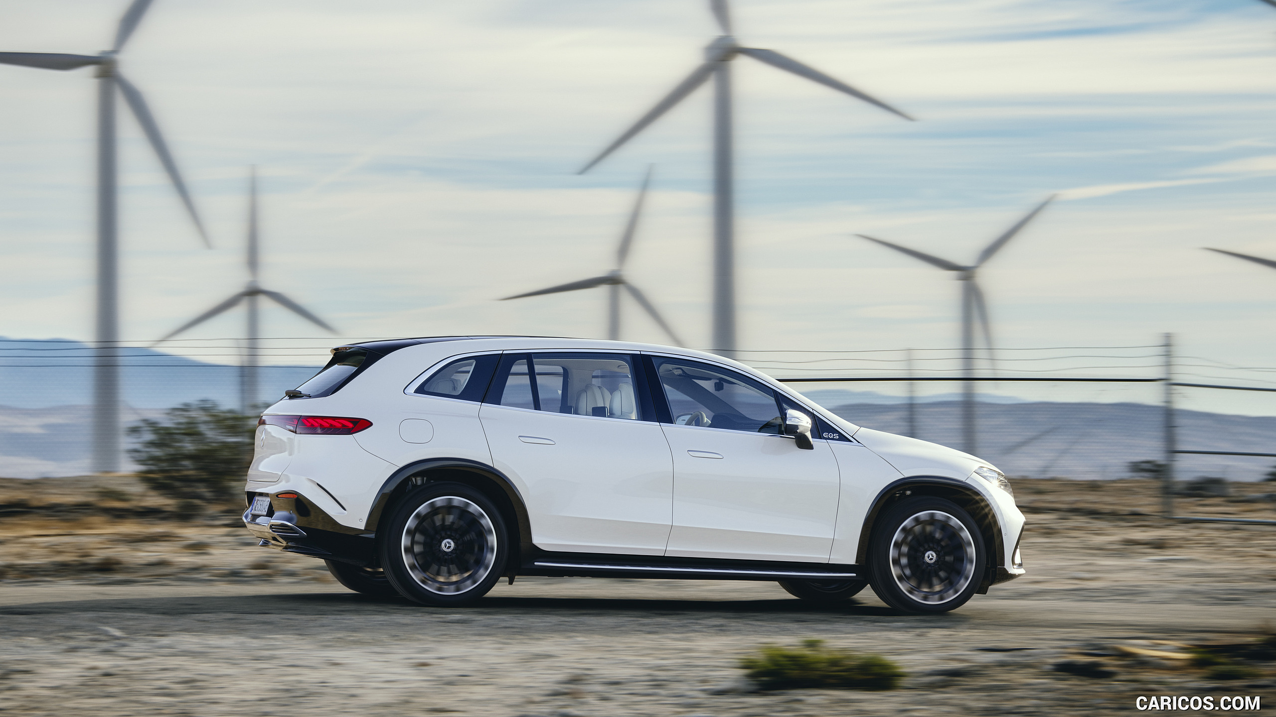2023 Mercedes-Benz EQS SUV AMG Line (Color: Diamond White) - Side, #9 of 107