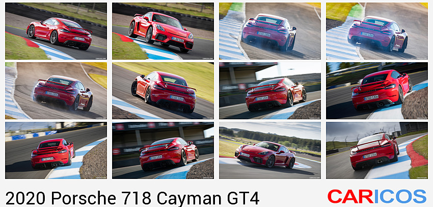 Porsche 718 Cayman GT4 | 2020MY |  (Color: Guards Red) | Rear Three-Quarter