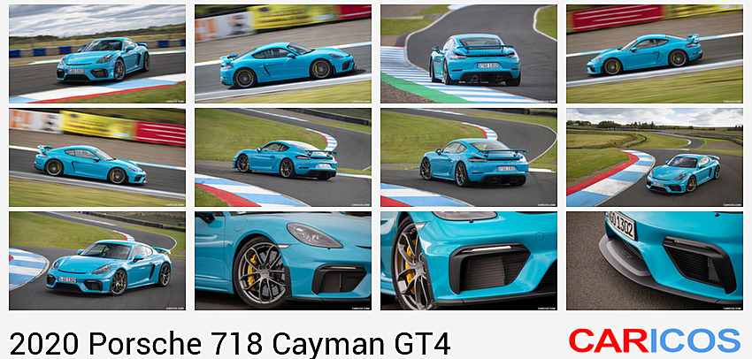 Porsche 718 Cayman GT4 | 2020MY |  (Color: Miami Blue) | Front Three-Quarter