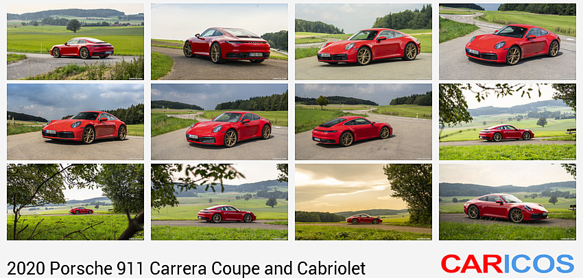 2020 Porsche 911 Carrera Coupe (Color: Guards Red) | Rear Three-Quarter
