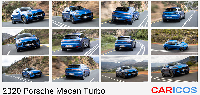 Porsche Macan Turbo | 2020MY |  (Color: Sapphire Blue Metallic) | Front Three-Quarter