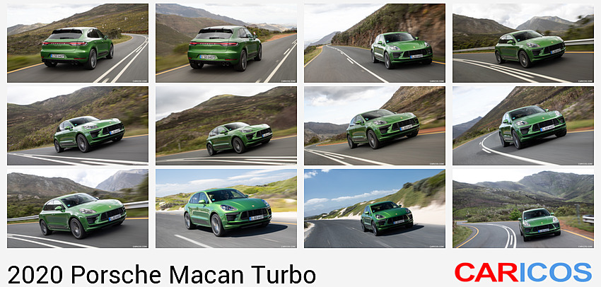 Porsche Macan Turbo | 2020MY |  (Color: Mamba Green Metallic) | Rear Three-Quarter