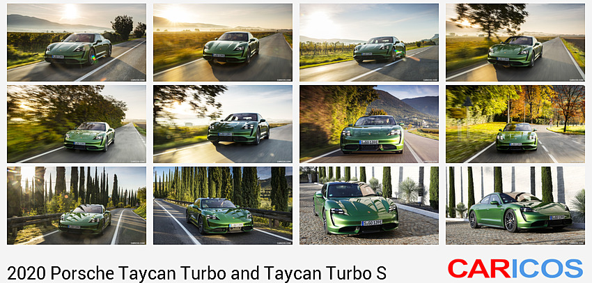 2020 Porsche Taycan Turbo (Color: Mamba Green Metallic) | Front Three-Quarter