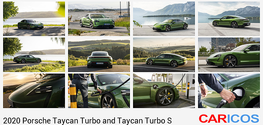 2020 Porsche Taycan Turbo S (Color: Mamba Green Metallic) | Front Three-Quarter