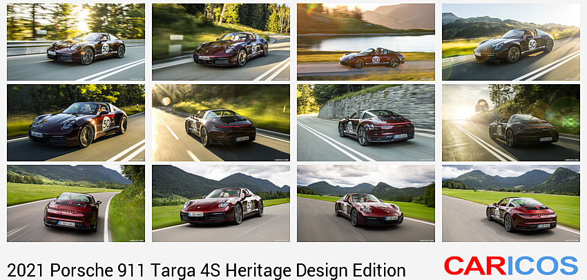 Porsche 911 Targa 4S Heritage Design Edition | 2021MY |  (Color: Cherry Metallic) | Front Three-Quarter
