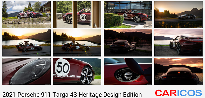 Porsche 911 Targa 4S Heritage Design Edition | 2021MY |  (Color: Cherry Metallic) | Front Three-Quarter