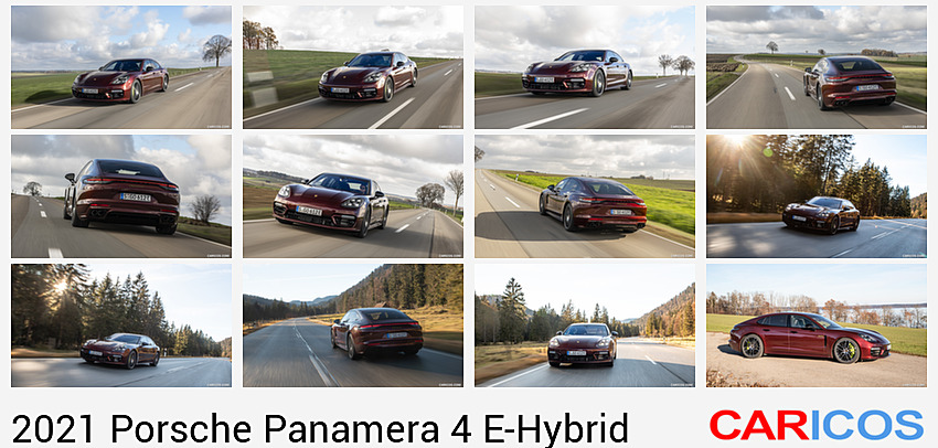 Porsche Panamera 4 E-Hybrid | 2021MY | (Color: Cherry Metallic) | Front Three-Quarter