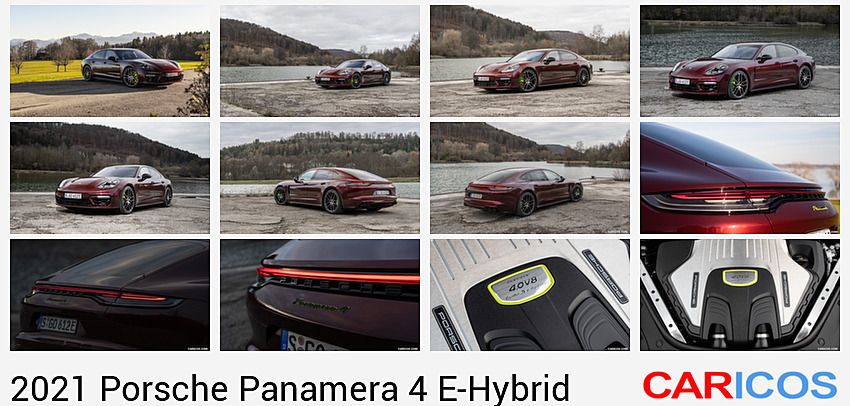 Porsche Panamera 4 E-Hybrid | 2021MY | (Color: Cherry Metallic) | Front Three-Quarter