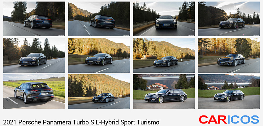 Porsche Panamera Turbo S E-Hybrid Sport Turismo | 2021MY |  (Color: Night Blue Metallic) | Rear Three-Quarter