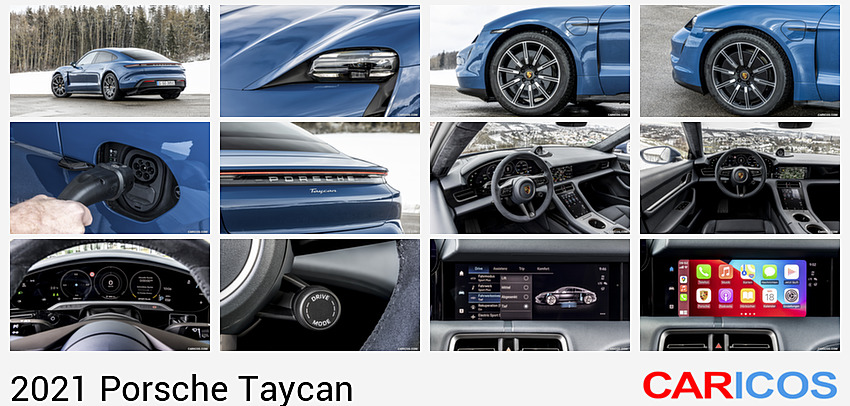 Porsche Taycan | 2021MY |  (Color: Neptune Blue) | Rear Three-Quarter