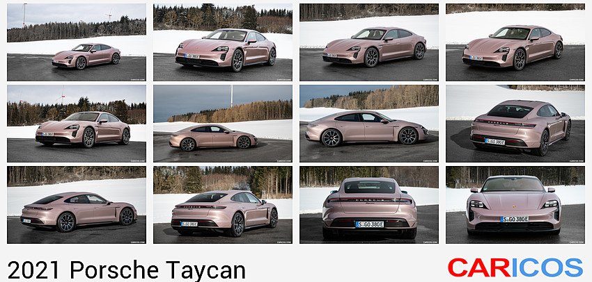 Porsche Taycan | 2021MY |  (Color: Frozen Berry Metallic) | Front Three-Quarter