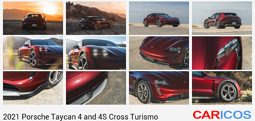 2021 Porsche Taycan 4 Cross Turismo (Color: Cherry Red) | Rear