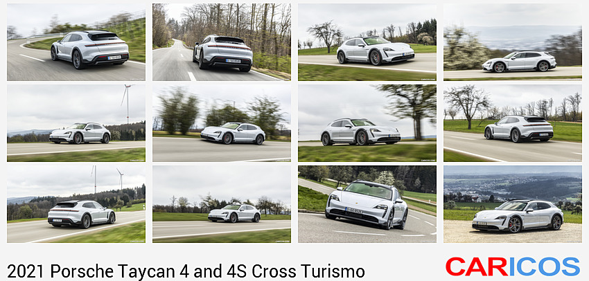 2021 Porsche Taycan 4S Cross Turismo (Color: Ice Grey Metallic) | Rear Three-Quarter