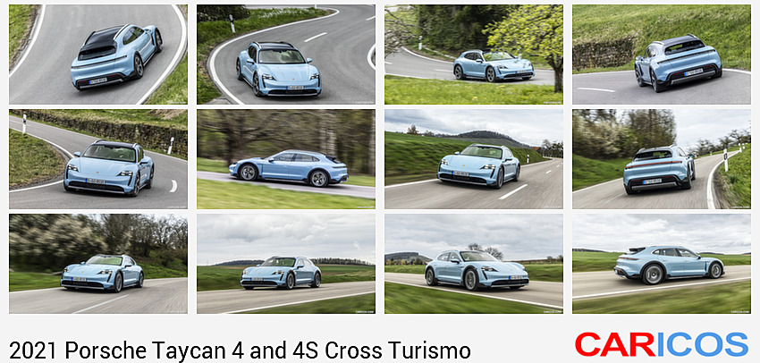 2021 Porsche Taycan 4S Cross Turismo (Color: Frozen Blue Metallic) | Rear