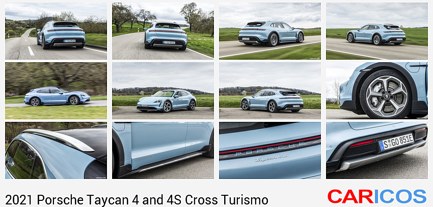 2021 Porsche Taycan 4S Cross Turismo (Color: Frozen Blue Metallic) | Rear