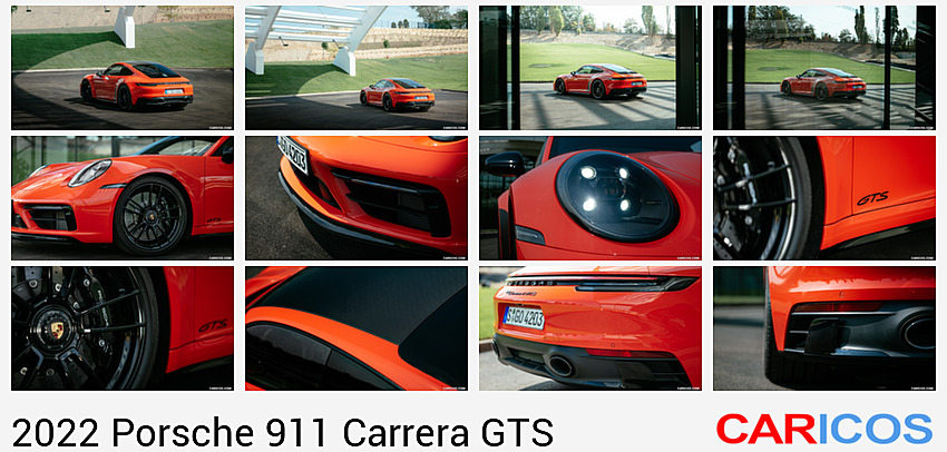 2022 Porsche 911 Carrera 4 GTS (Color: Lava Orange) | Rear Three-Quarter