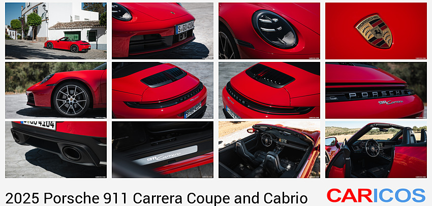 2025 Porsche 911 Carrera Cabrio (Color: Guards Red) | Rear Three-Quarter