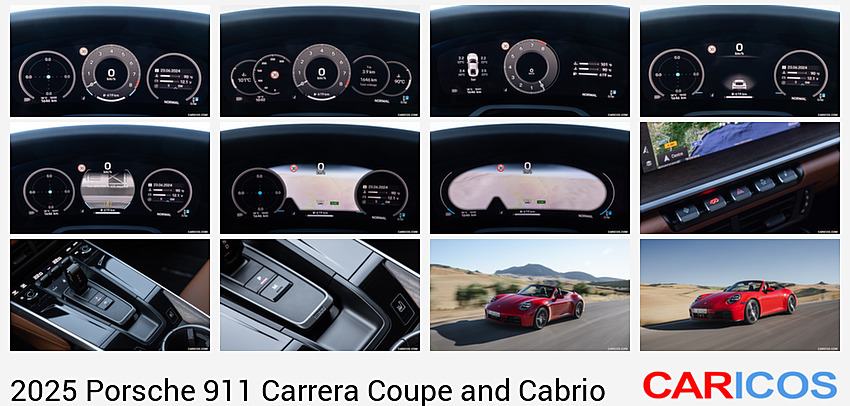 2025 Porsche 911 Carrera Coupe (Color: Lugano Blue) | Digital Instrument Cluster