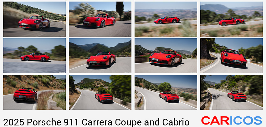 2025 Porsche 911 Carrera Cabrio (Color: Guards Red) | Front Three-Quarter