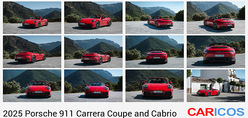 2025 Porsche 911 Carrera Cabrio (Color: Guards Red) | Front Three-Quarter