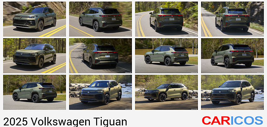 Volkswagen Tiguan | 2025MY |  SEL R-Line (Color: Avocado Green) | Front Three-Quarter